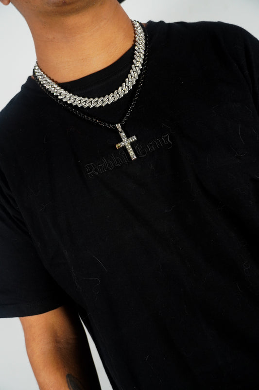 BLACK BASIC TEE "Rabbit Gang"